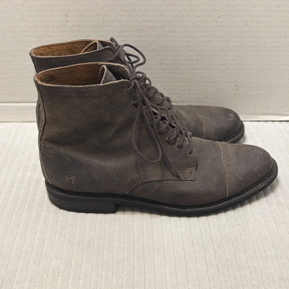 Mens Frye Boots Seth Toe Cap Toe Lace Up Dark Brown Size 13